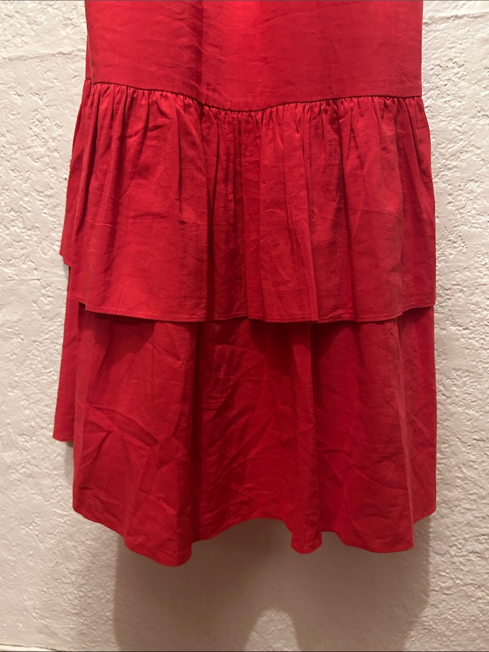 PAIGE Red Ruffled Strap Tiered Maxi Dress - Picture 6 of 9